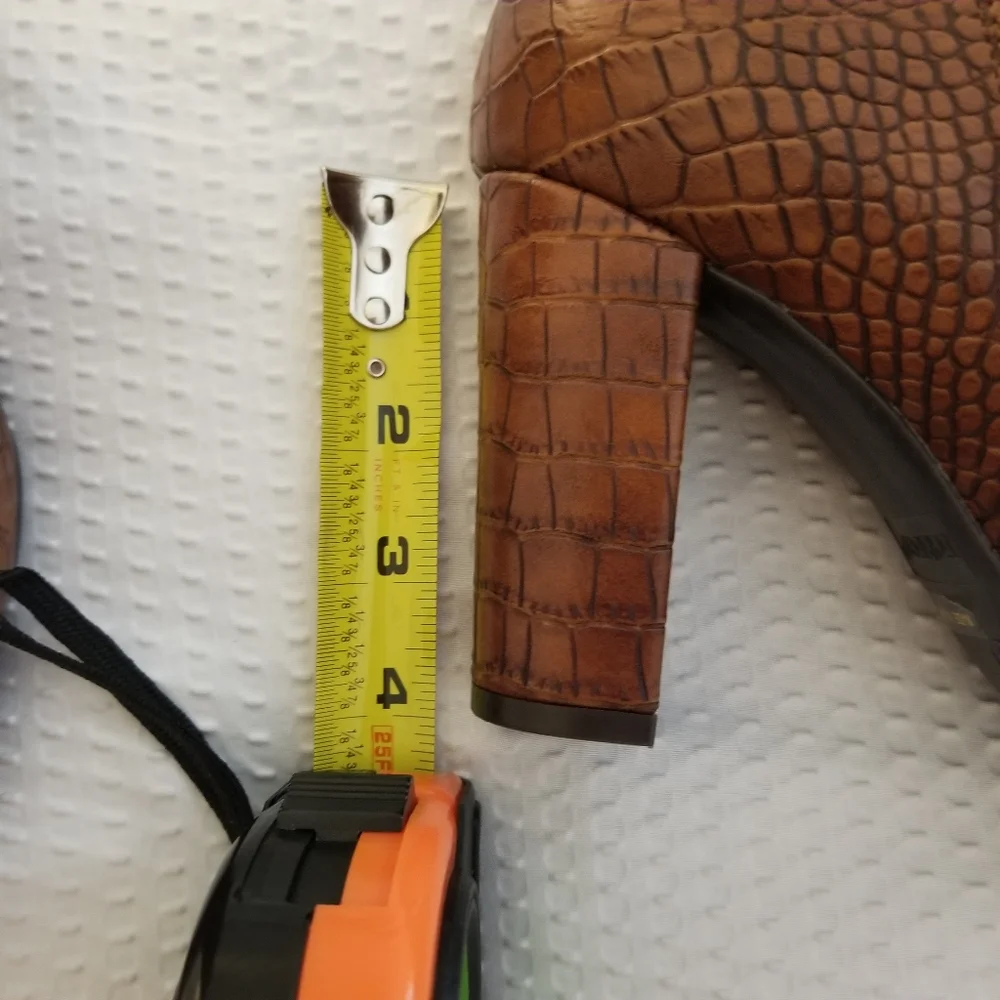 Faux Alligator Skin Pointed Toe Ankle Boots - Picture 7 of 8